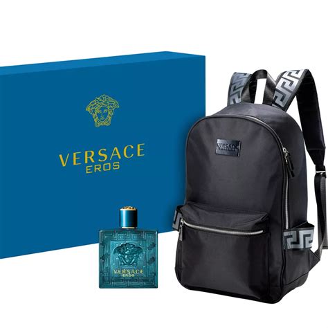 blue versace parfume backpack|Versace parfums backpack gift set.